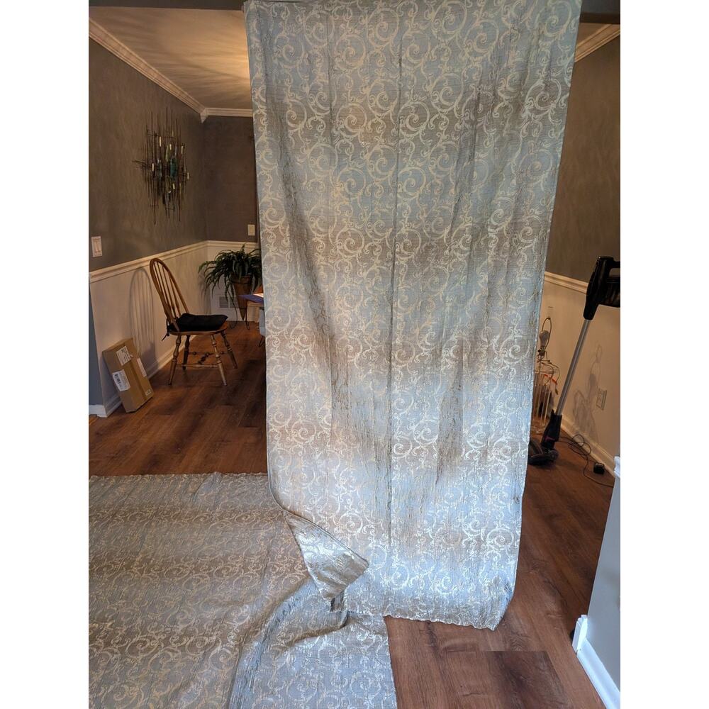 Brown/ Gold crinkle Sheer 3 Panels 85 x 37 Each